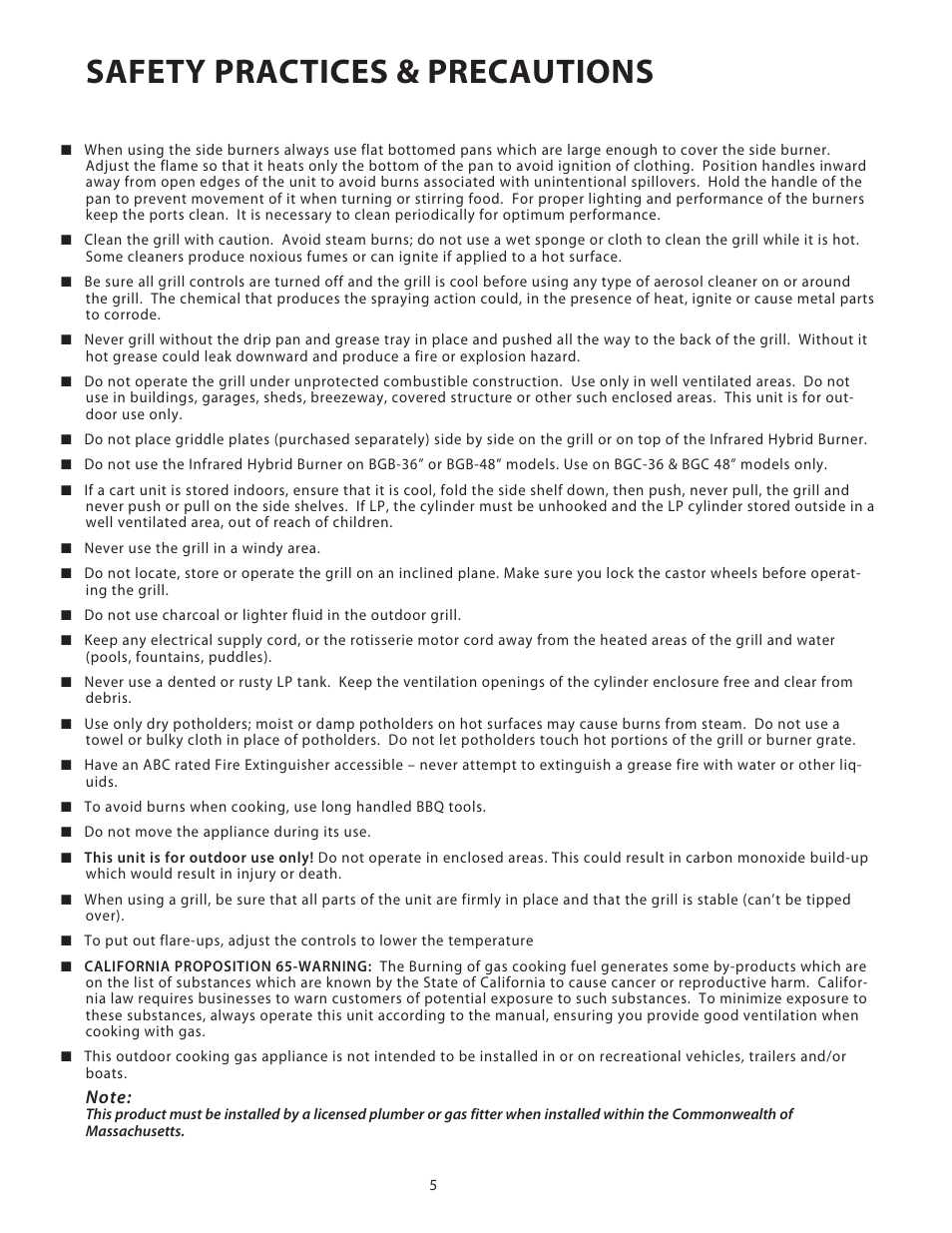 Safety practices & precautions | DCS Use & Care Guide User Manual | Page 7 / 80