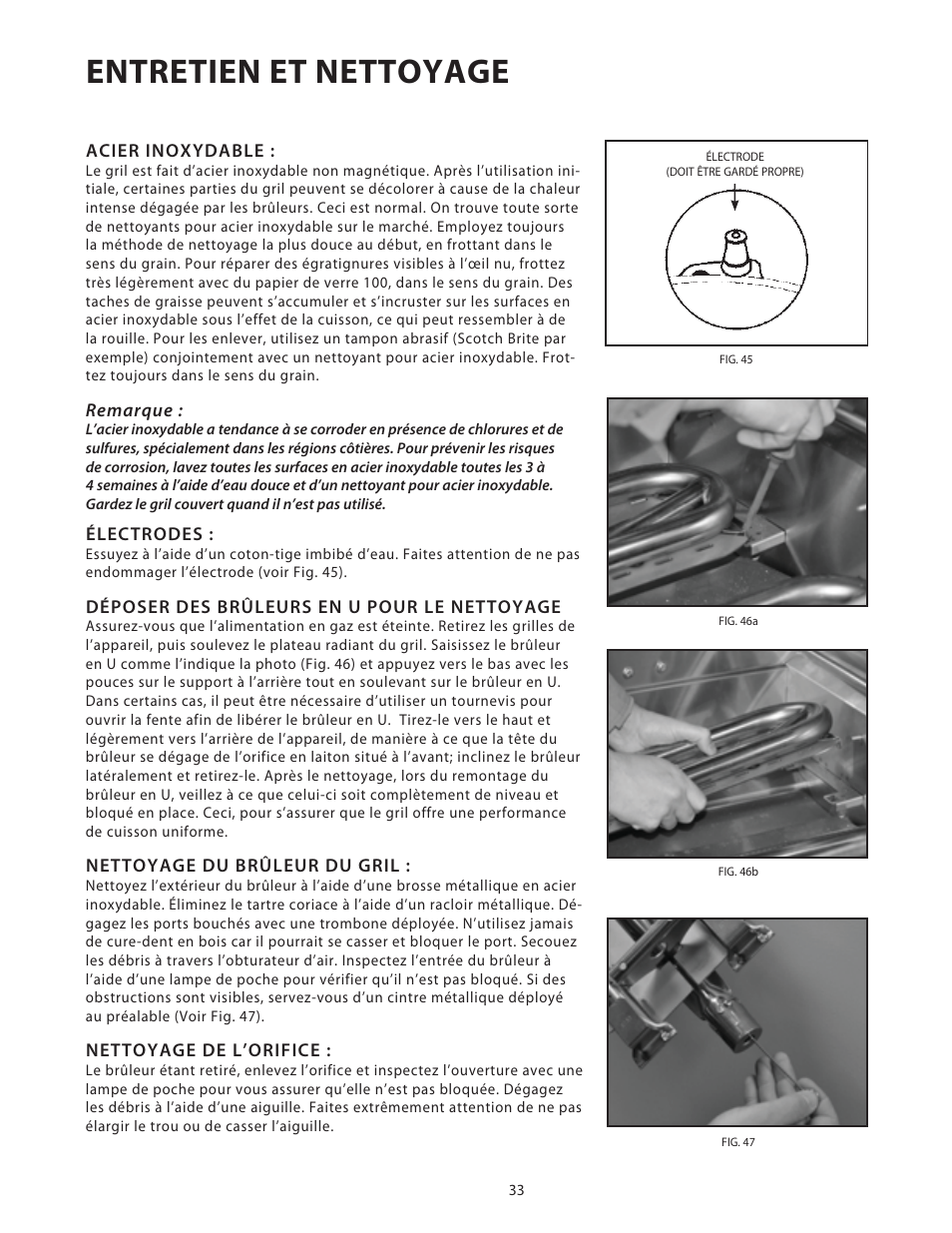 Entretien et nettoyage | DCS Use & Care Guide User Manual | Page 73 / 80