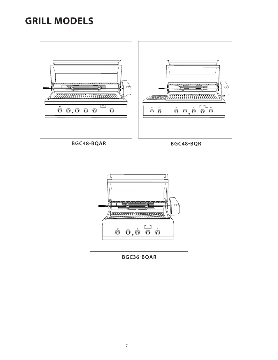 Grill models | DCS Use & Care Guide User Manual | Page 9 / 80