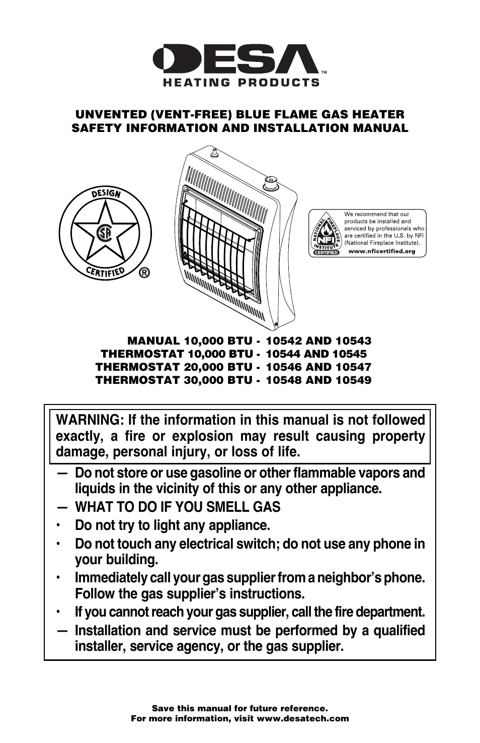 Desa 10542 User Manual | 32 pages