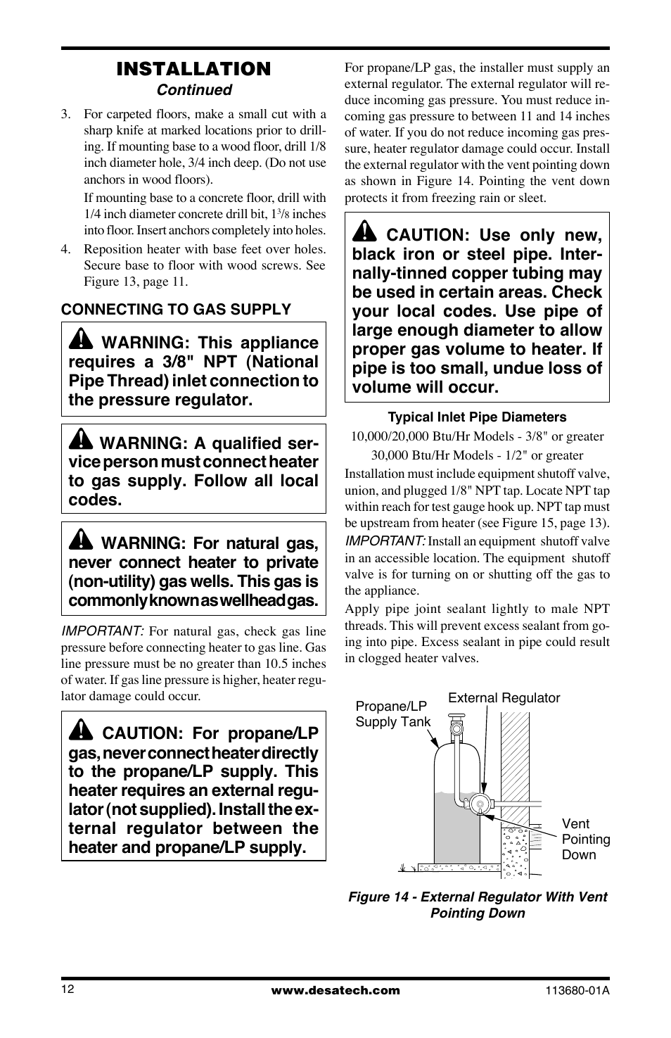Installation | Desa 10542 User Manual | Page 12 / 32