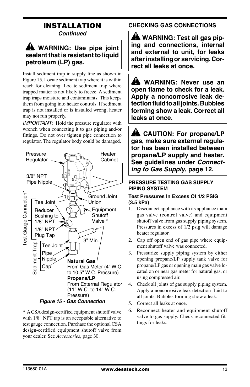 Installation | Desa 10542 User Manual | Page 13 / 32