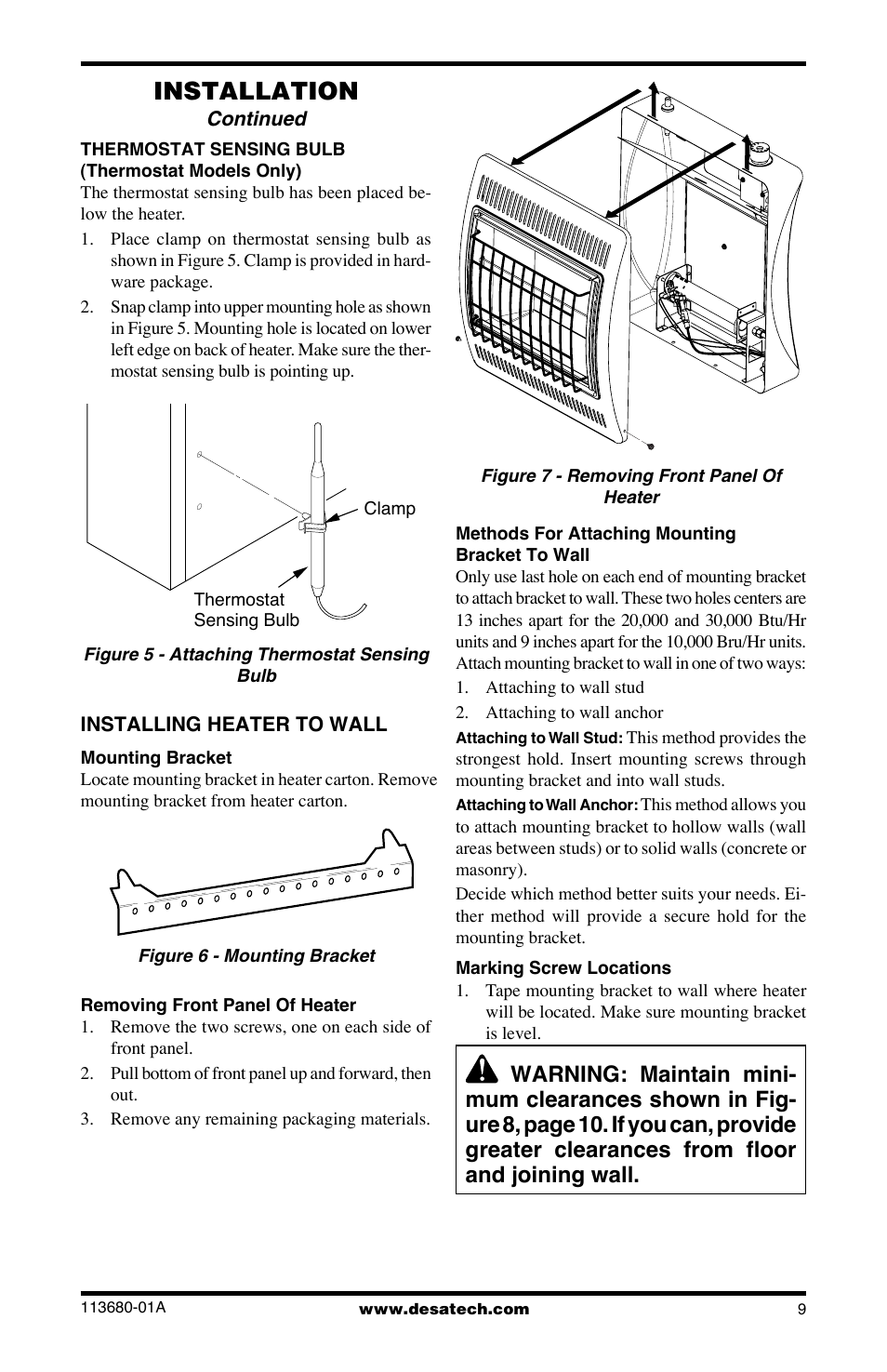 Installation | Desa 10542 User Manual | Page 9 / 32