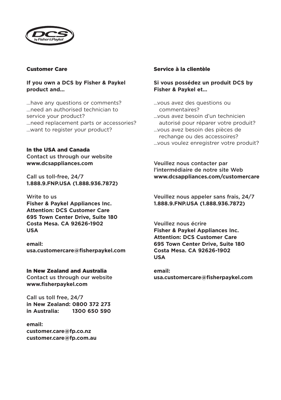 DCS Service & Warranty User Manual | Page 3 / 24