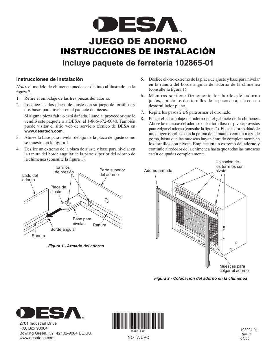 Juego de adorno | Desa 102865-01 User Manual | Page 2 / 2