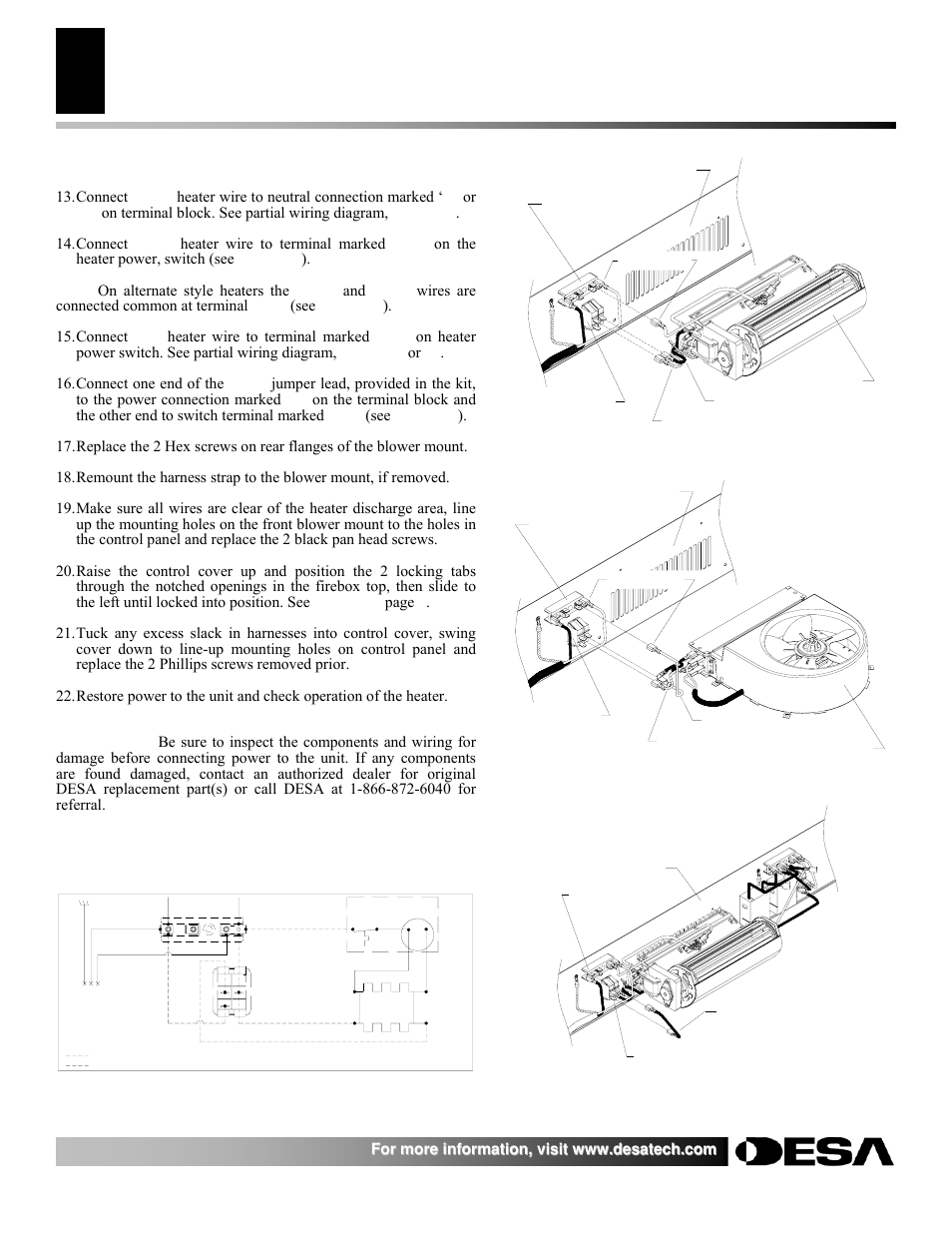 Electric fireplace installation instructions | Desa E36LBH User Manual | Page 10 / 26