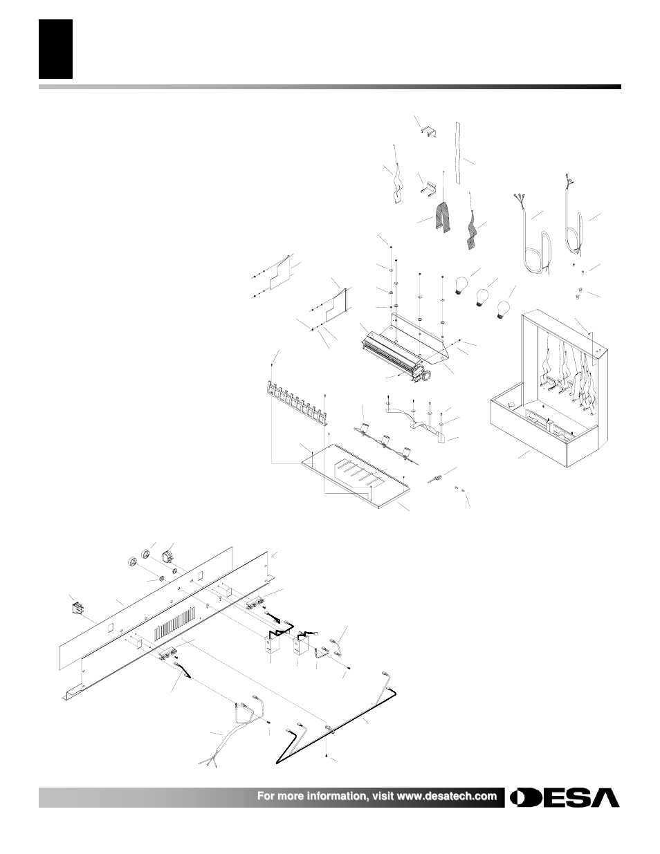 Illustrated parts breakdown, Imaging unit control panel, Electric fireplace installation instructions | Desa E36LBH User Manual | Page 22 / 26