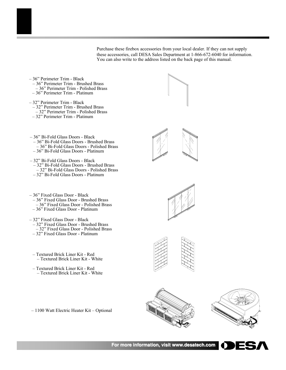 Accessories | Desa E36LBH User Manual | Page 24 / 26