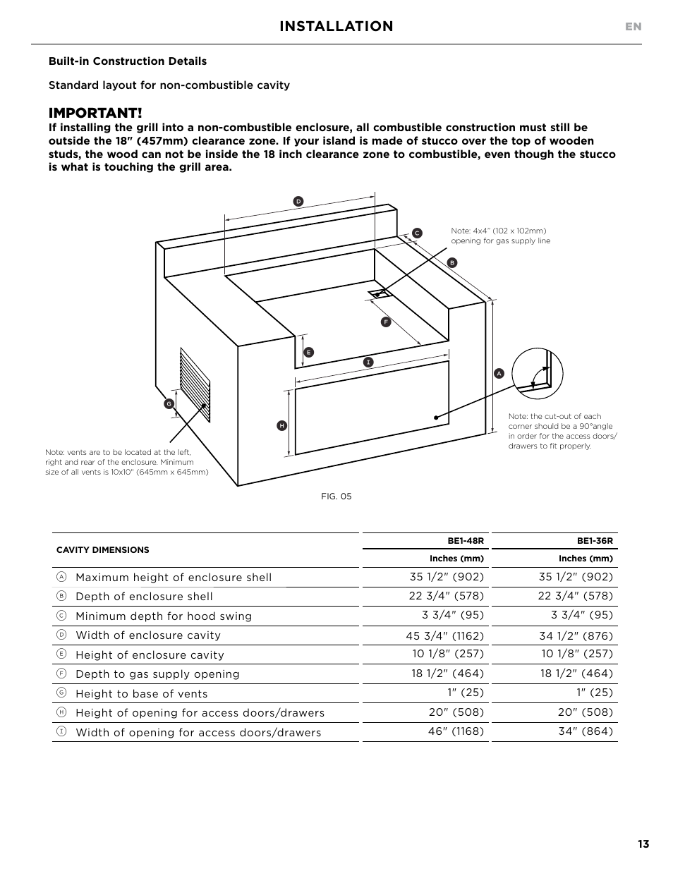 Installation, Important | DCS Owner's Guide User Manual | Page 15 / 96