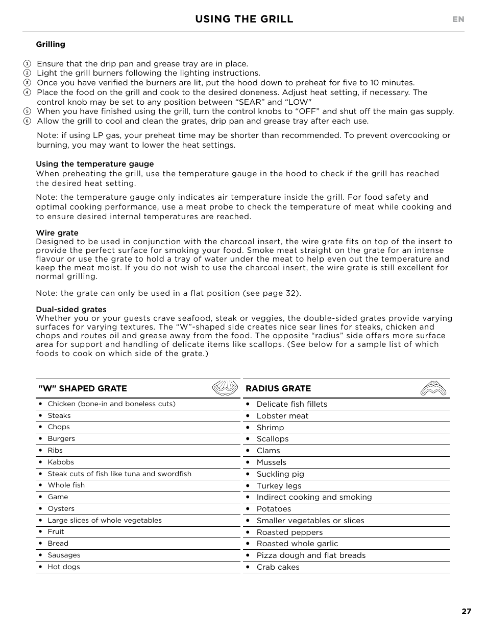 Using the grill | DCS Owner's Guide User Manual | Page 29 / 96