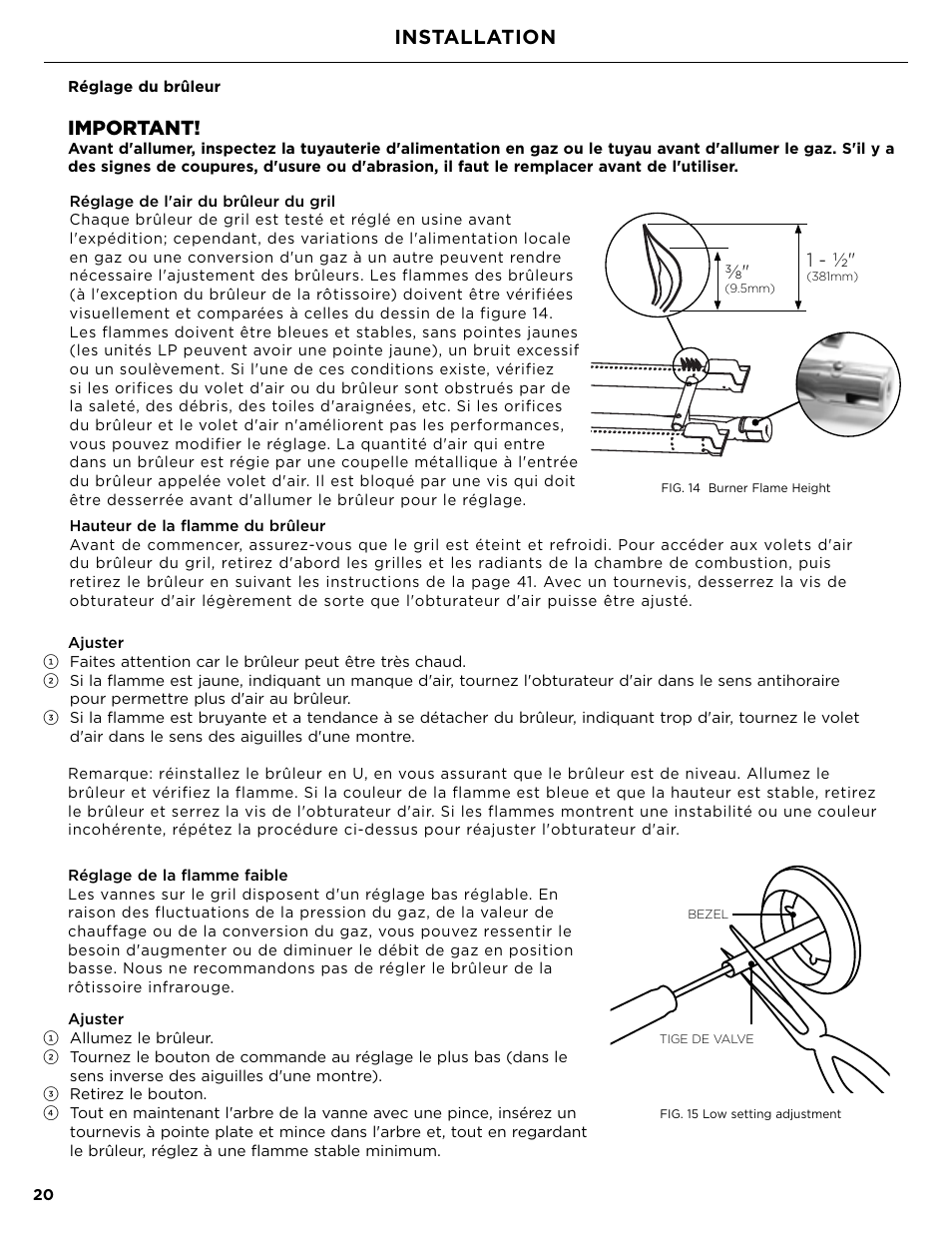 Installation, Important | DCS Owner's Guide User Manual | Page 68 / 96