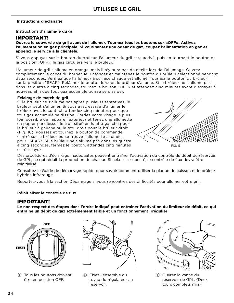 Important, Utiliser le gril | DCS Owner's Guide User Manual | Page 72 / 96