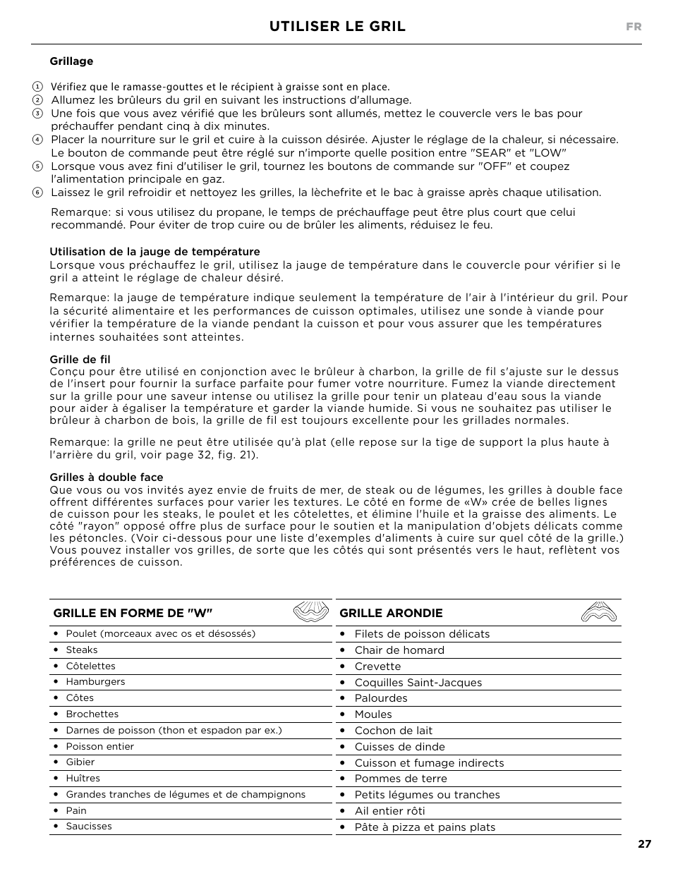 Utiliser le gril | DCS Owner's Guide User Manual | Page 75 / 96