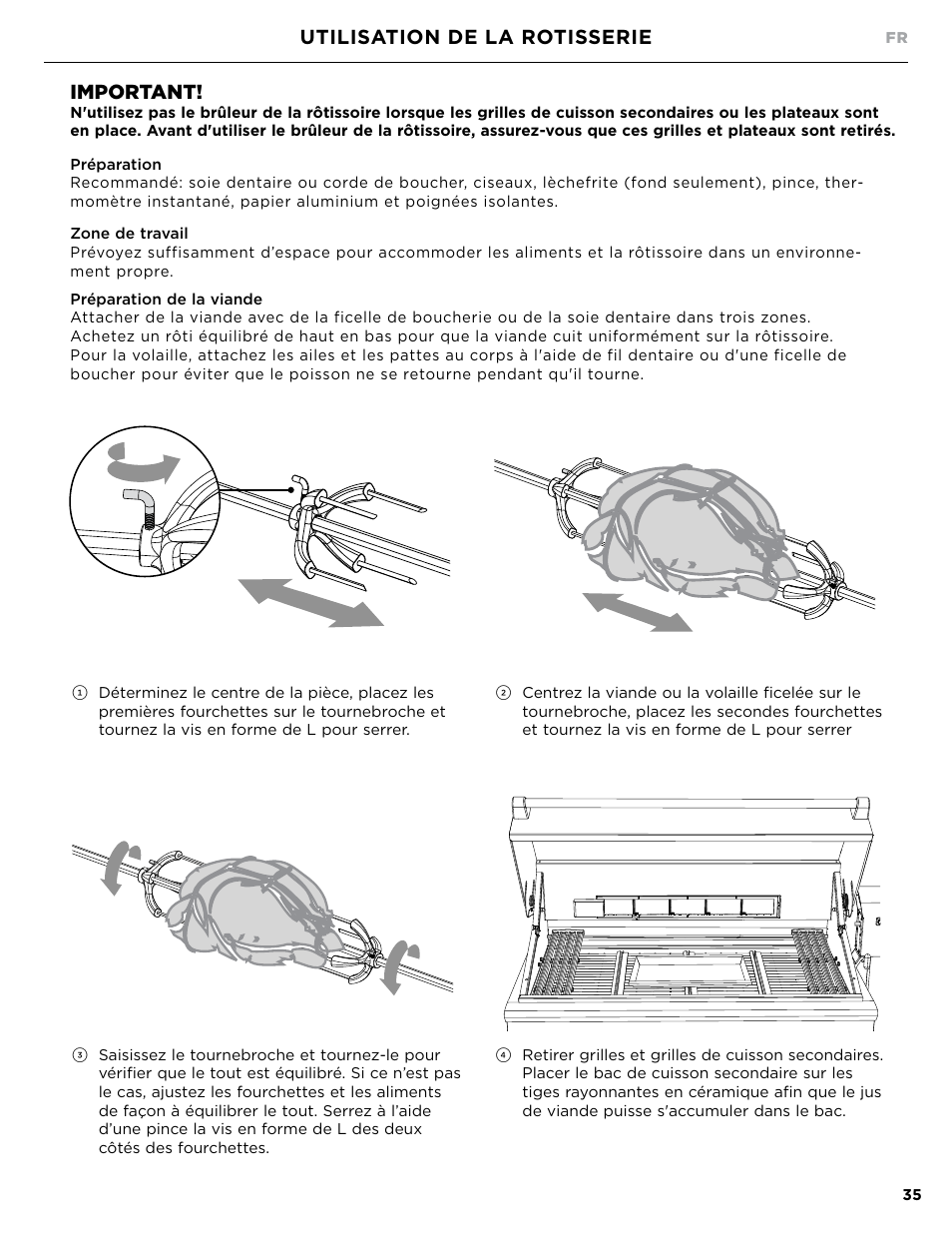 Utilisation de la rotisserie important | DCS Owner's Guide User Manual | Page 83 / 96