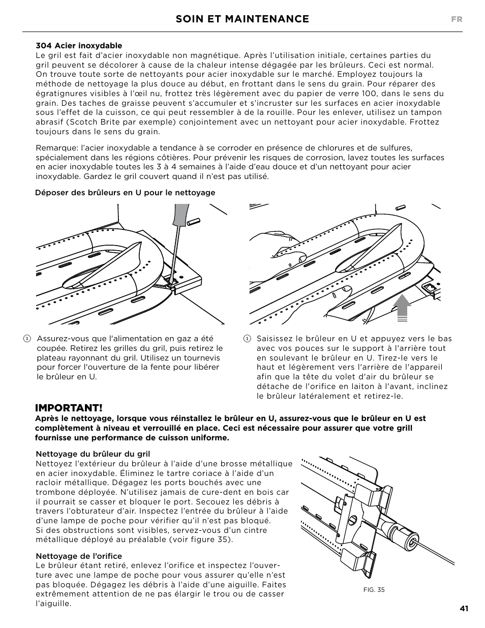 Soin et maintenance important | DCS Owner's Guide User Manual | Page 89 / 96