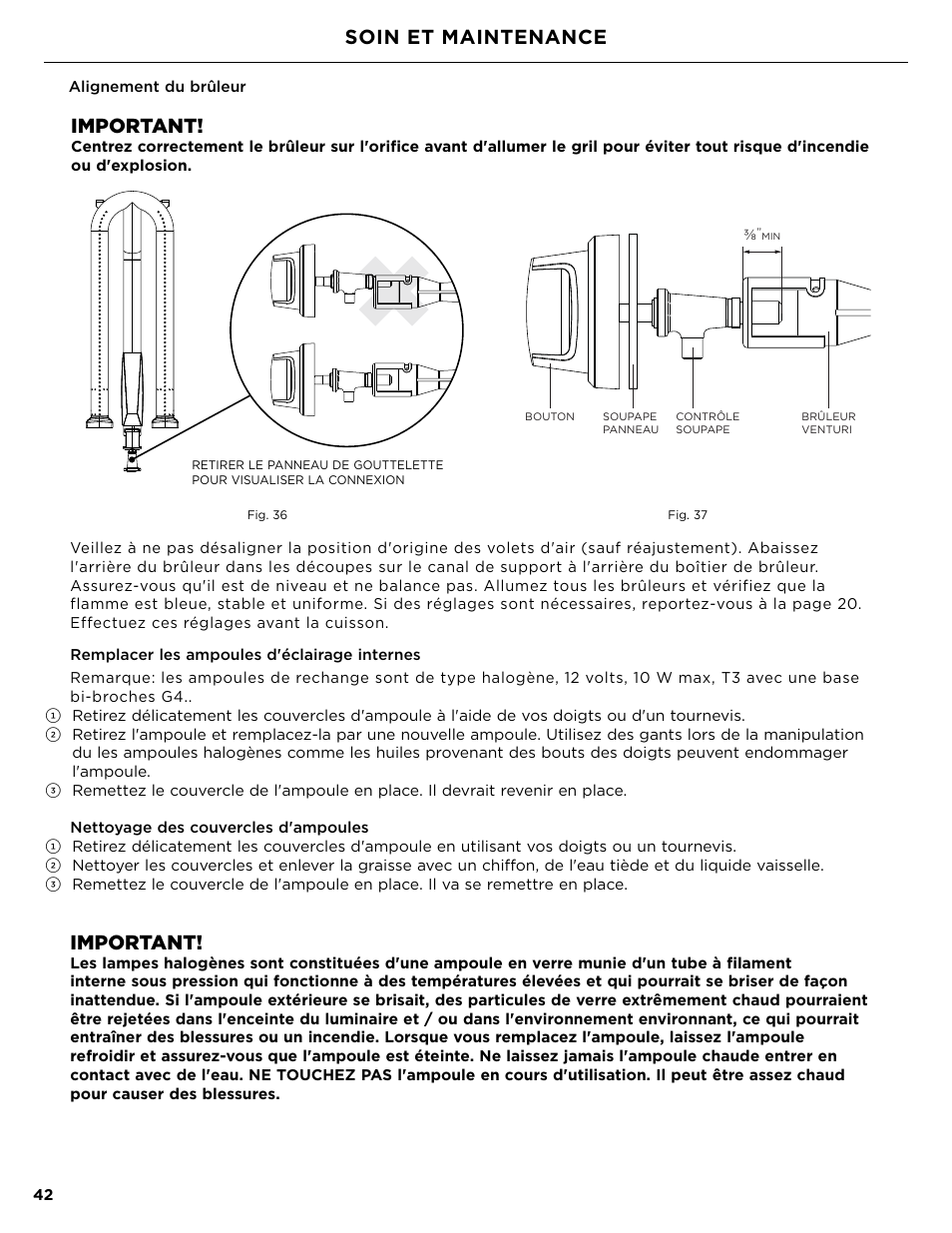 Important, Soin et maintenance | DCS Owner's Guide User Manual | Page 90 / 96