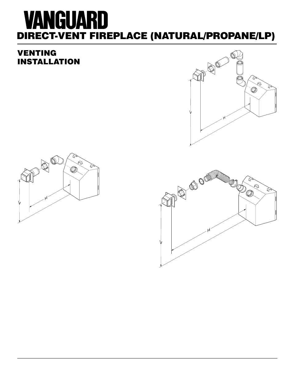 Direct-vent fireplace (natural/propane/lp), Venting installation, Continued | Desa BHDV41N/P User Manual | Page 10 / 44