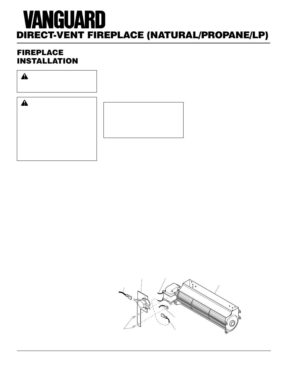 Direct-vent fireplace (natural/propane/lp), Fireplace installation | Desa BHDV41N/P User Manual | Page 16 / 44