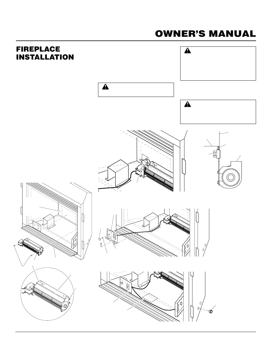 Owner’s manual, Fireplace installation, Continued | Desa BHDV41N/P User Manual | Page 17 / 44