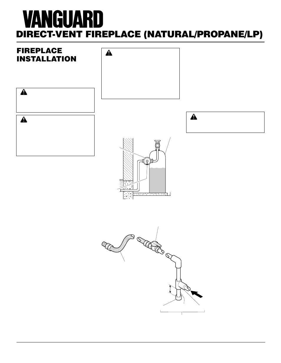 Direct-vent fireplace (natural/propane/lp), Fireplace installation, Continued | Desa BHDV41N/P User Manual | Page 18 / 44