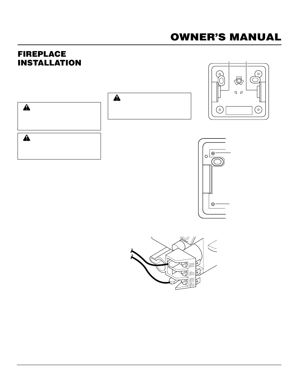 Owner’s manual, Fireplace installation, Continued | Desa BHDV41N/P User Manual | Page 21 / 44