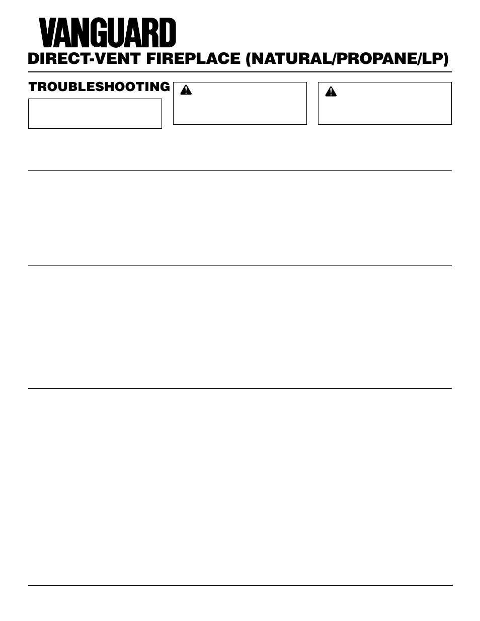 Direct-vent fireplace (natural/propane/lp), Troubleshooting | Desa BHDV41N/P User Manual | Page 30 / 44