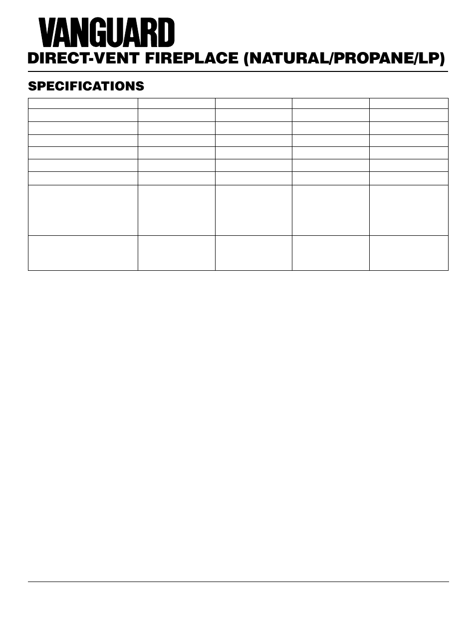 Direct-vent fireplace (natural/propane/lp), Specifications | Desa BHDV41N/P User Manual | Page 34 / 44