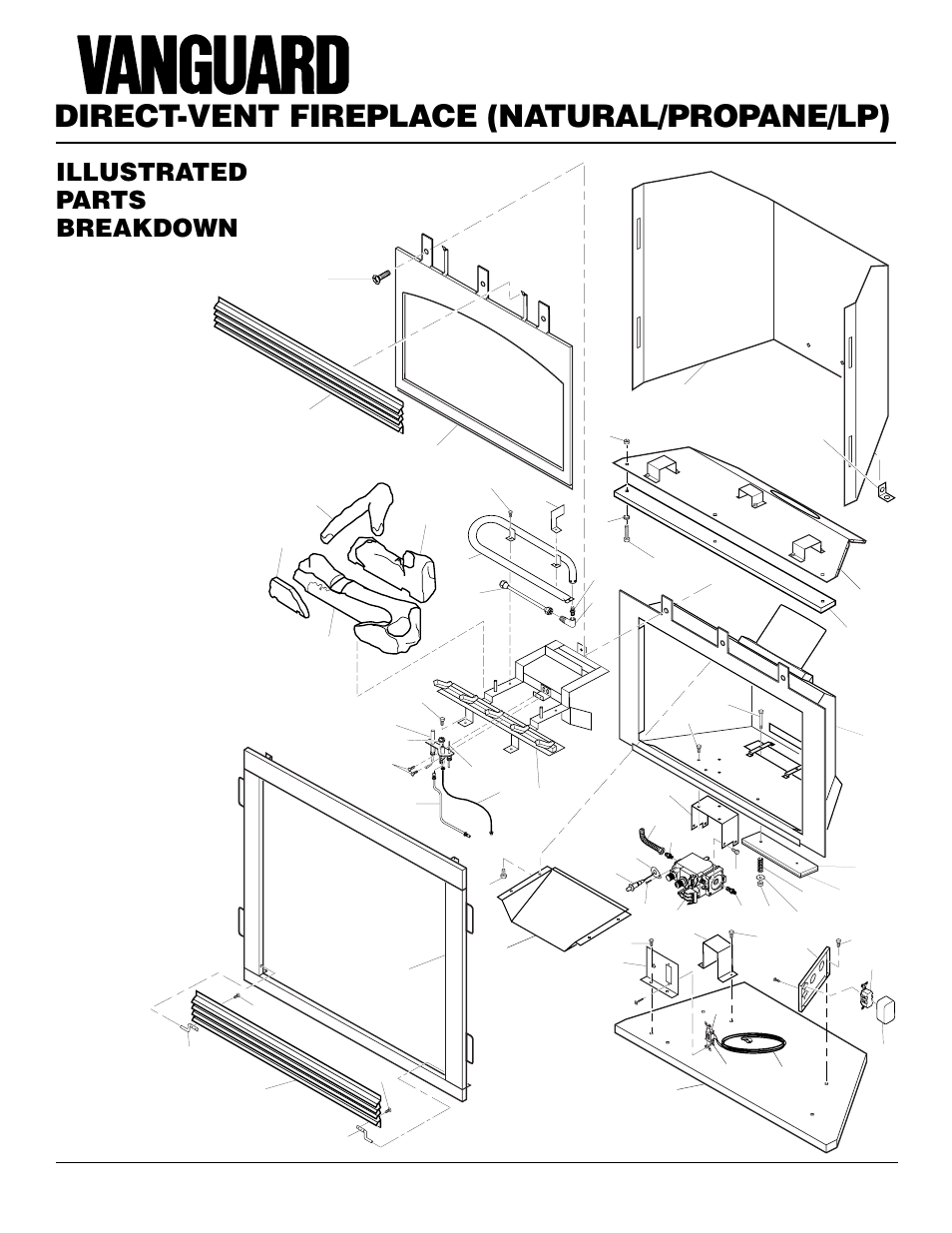Direct-vent fireplace (natural/propane/lp), Illustrated parts breakdown | Desa BHDV41N/P User Manual | Page 36 / 44