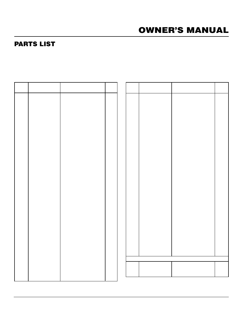 Owner’s manual, Parts list, Direct-vent fireplace bhdv37n(a,b) bhdv41n(a,b) | Desa BHDV41N/P User Manual | Page 37 / 44