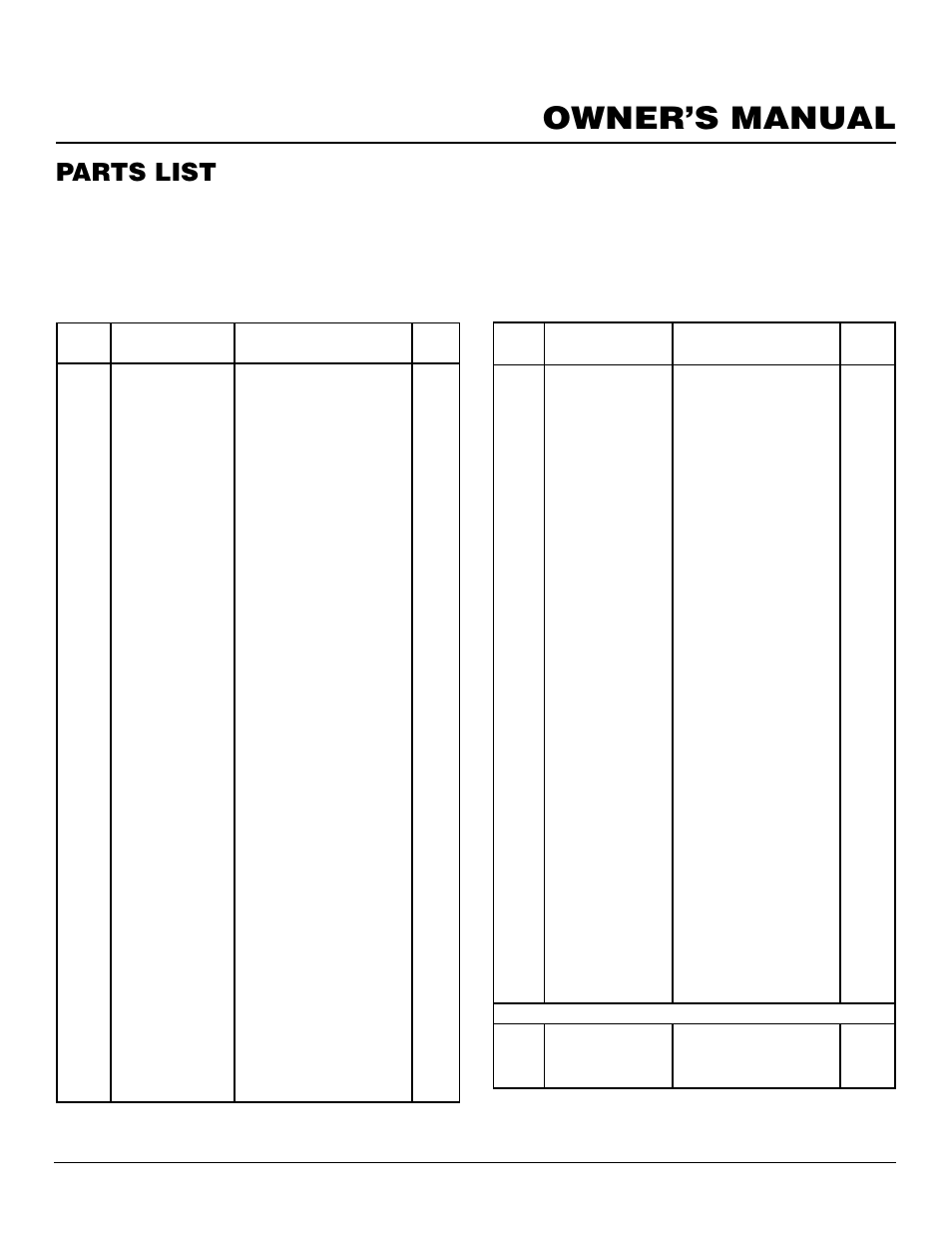 Owner’s manual, Parts list, Direct-vent fireplace bhdv37p(a,b) bhdv41p(a,b) | Desa BHDV41N/P User Manual | Page 39 / 44