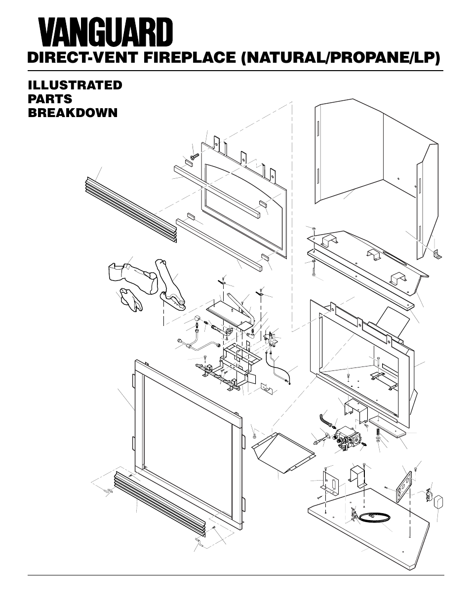 Direct-vent fireplace (natural/propane/lp), Illustrated parts breakdown | Desa BHDV41N/P User Manual | Page 40 / 44