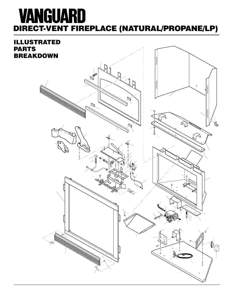 Direct-vent fireplace (natural/propane/lp), Illustrated parts breakdown | Desa BHDV41N/P User Manual | Page 42 / 44