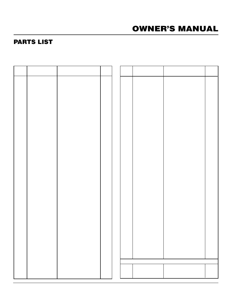 Owner’s manual, Parts list, Direct-vent fireplace hdv37p(a,b) hdv41p(a,b) | Desa BHDV41N/P User Manual | Page 43 / 44