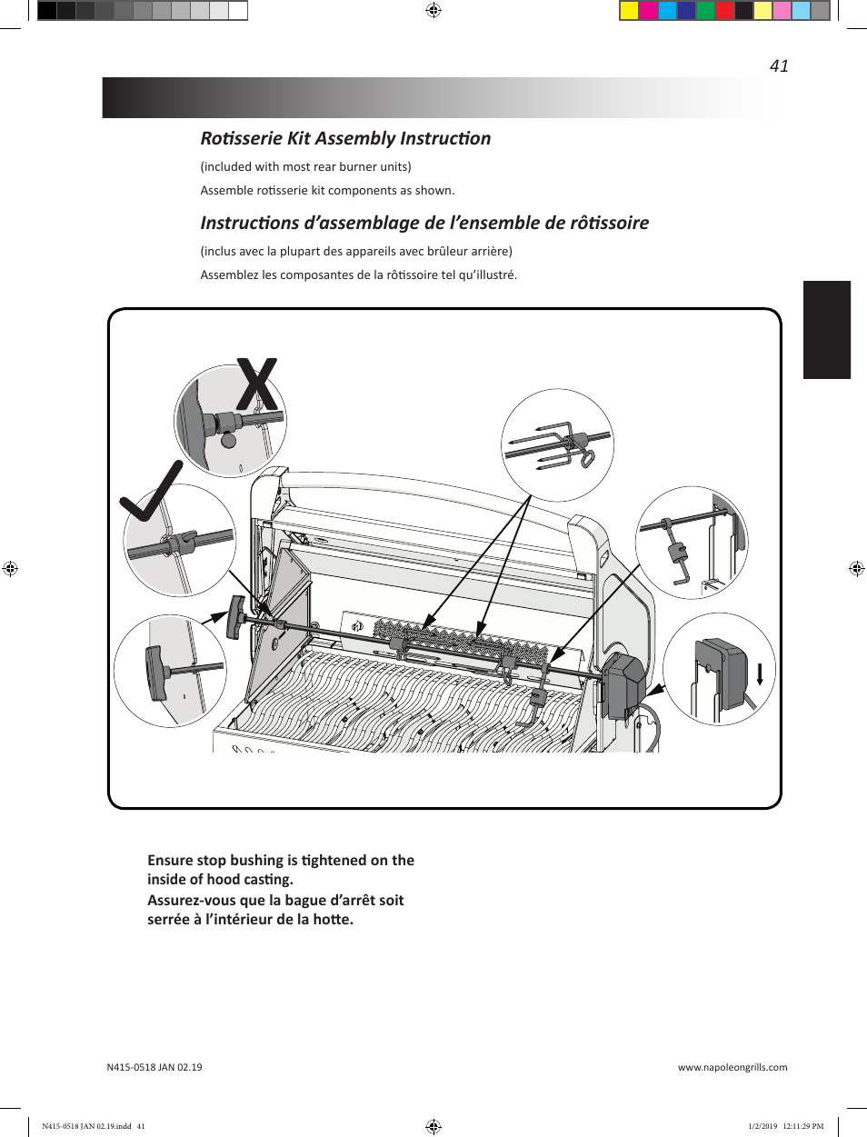 Prestige Napoleon Prestige Series 500 Series 66 Inch Freestanding Grill Owner's Guide User Manual | Page 41 / 52