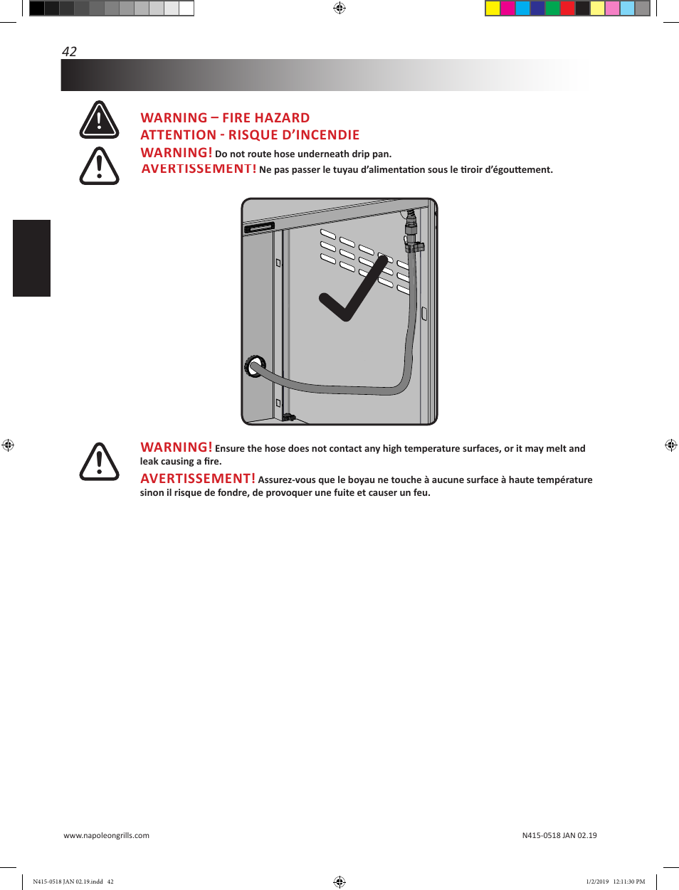 Prestige Napoleon Prestige Series 500 Series 66 Inch Freestanding Grill Owner's Guide User Manual | Page 42 / 52