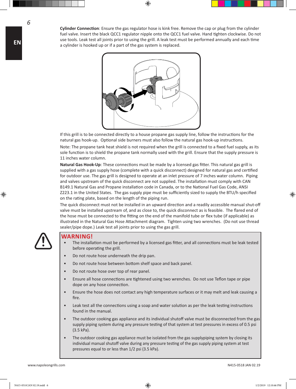 Warning | Prestige Napoleon Prestige Series 500 Series 66 Inch Freestanding Grill Owner's Guide User Manual | Page 6 / 52