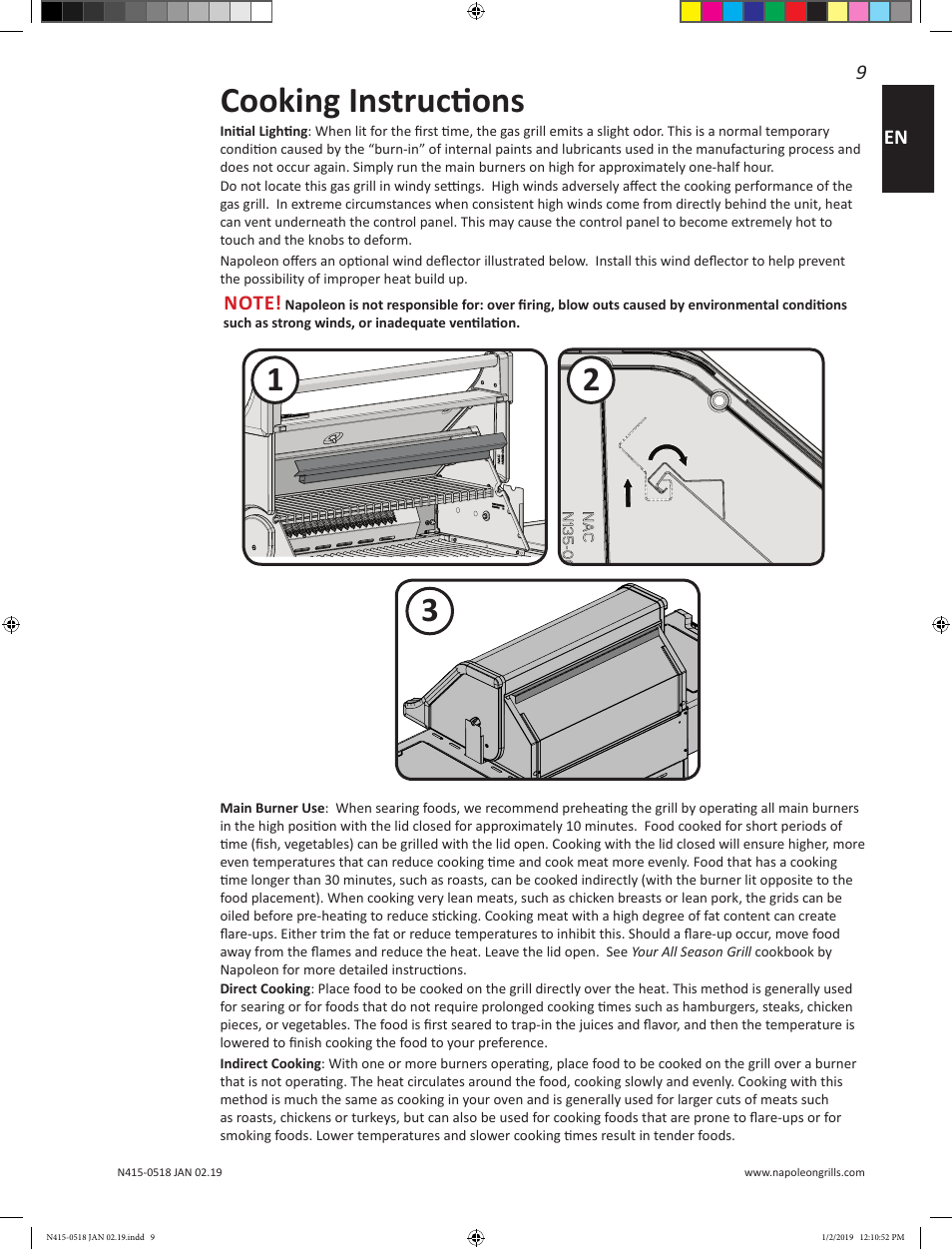 Cooking instructions | Prestige Napoleon Prestige Series 500 Series 66 Inch Freestanding Grill Owner's Guide User Manual | Page 9 / 52