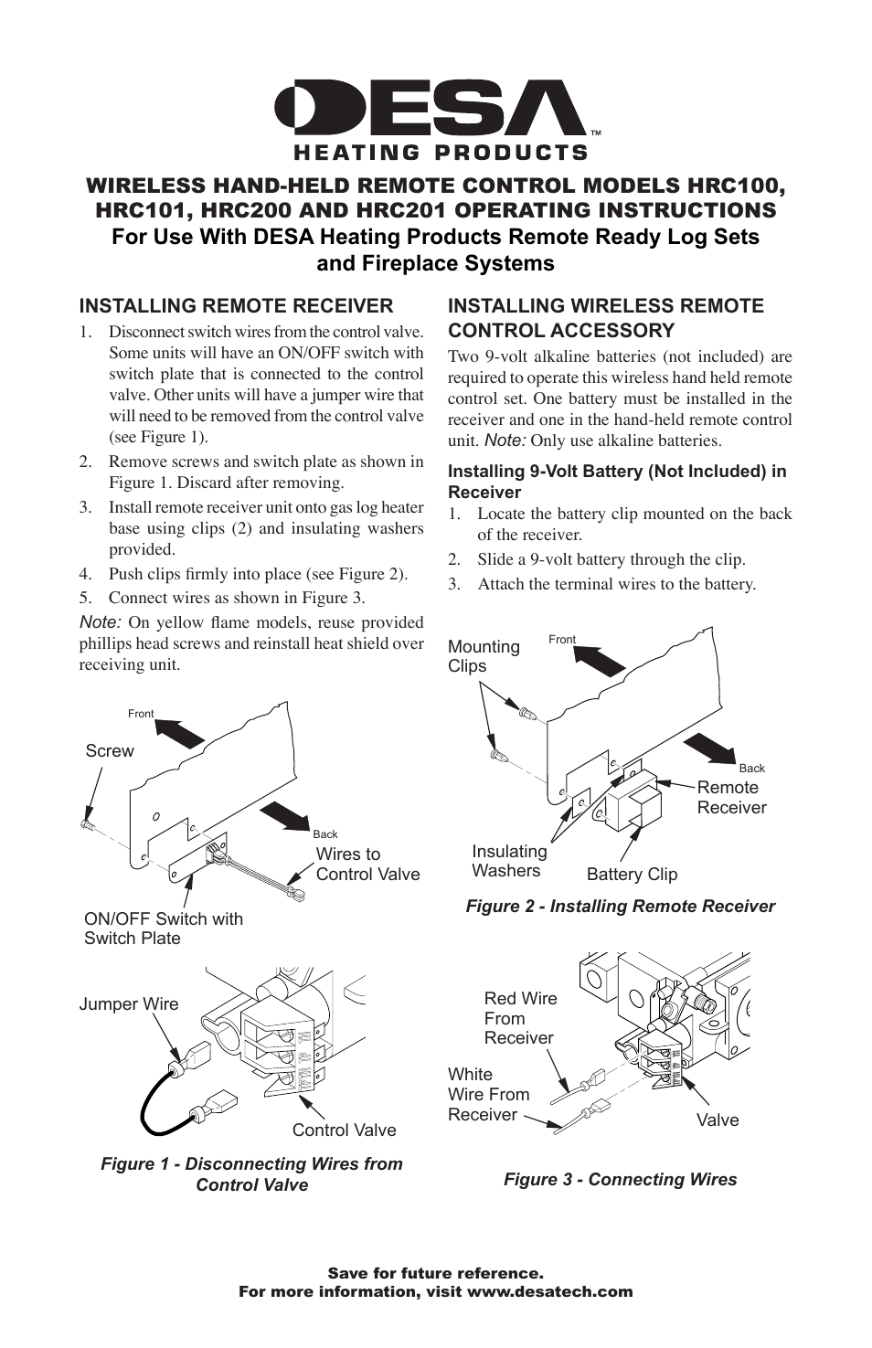 Desa HRC101 User Manual | 8 pages