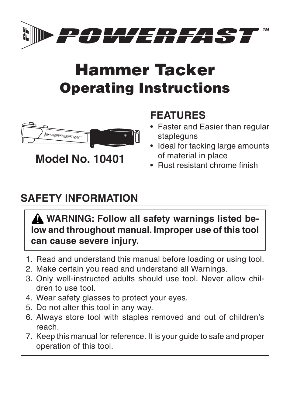 Desa 10401 User Manual | 12 pages