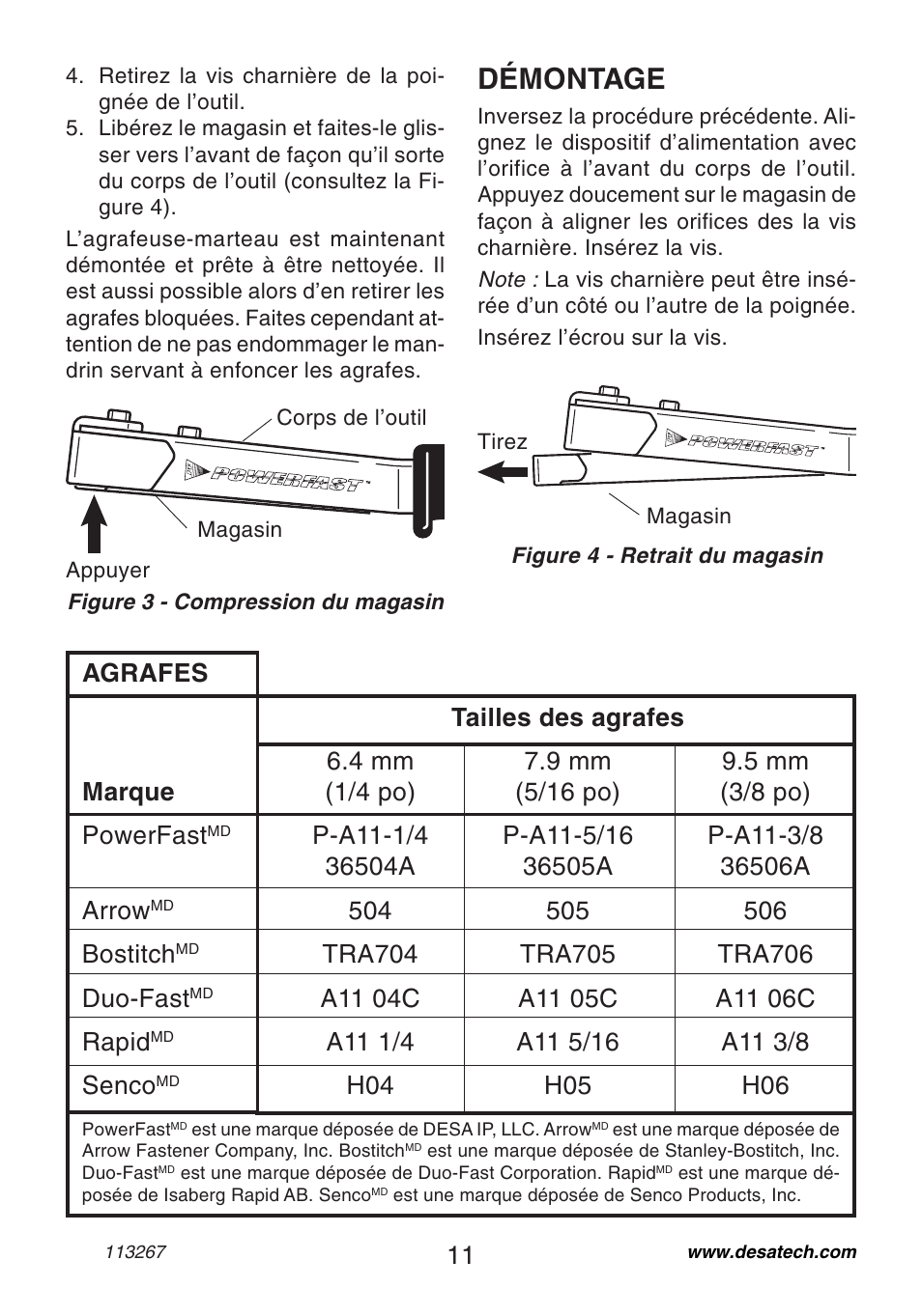 Démontage | Desa 10401 User Manual | Page 11 / 12