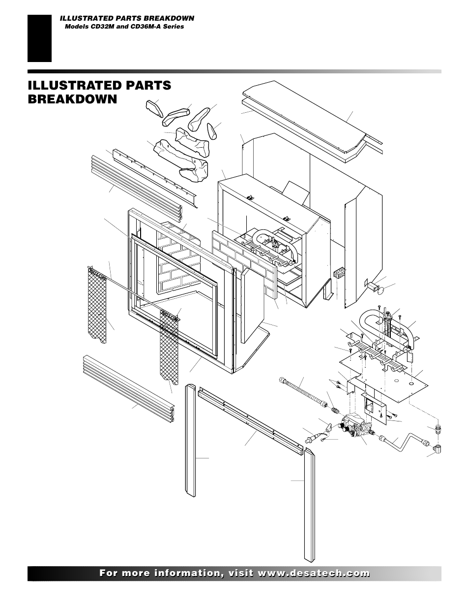 Illustrated parts breakdown, Models cd32m and cd36m-a series | Desa CD42M-A User Manual | Page 16 / 22