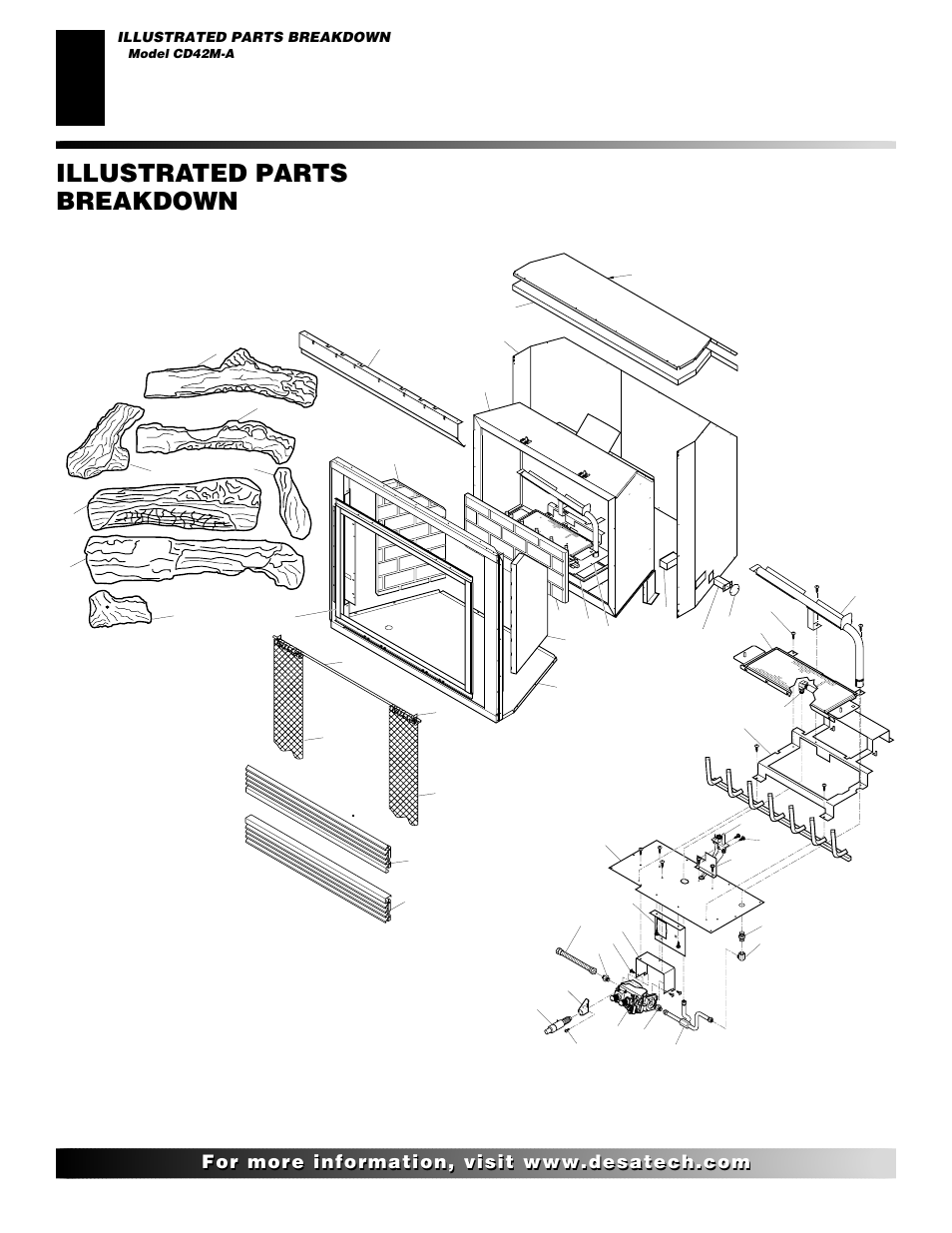 Illustrated parts breakdown, Model cd42m-a | Desa CD42M-A User Manual | Page 18 / 22