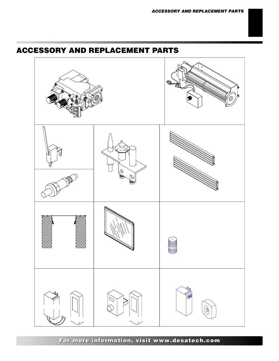 Accessory and replacement parts | Desa CD42M-A User Manual | Page 21 / 22