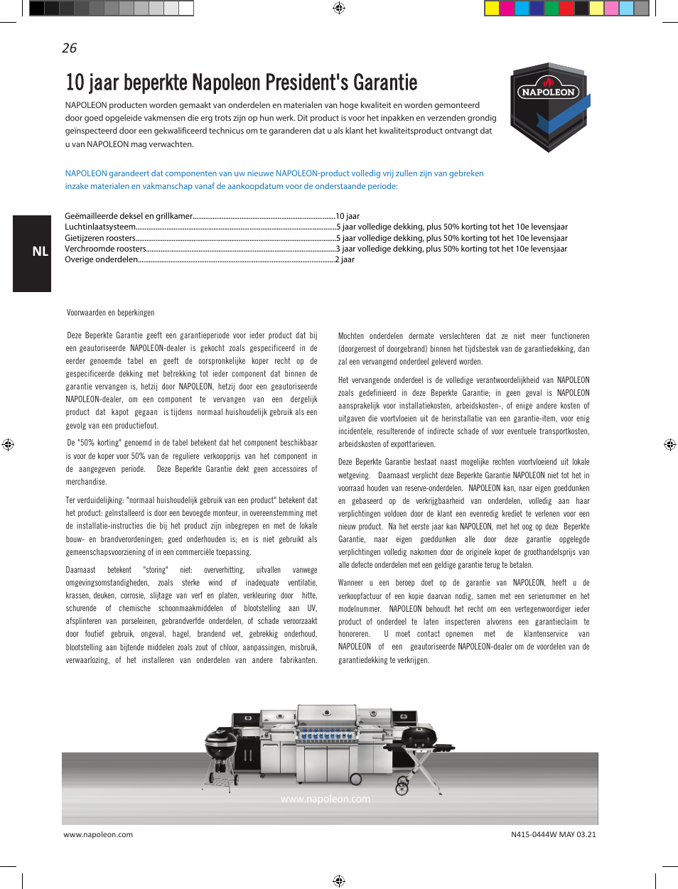 26 nl | Napoleon 23 Inch Portable Charcoal Kettle Grill Owner's Manual User Manual | Page 26 / 100