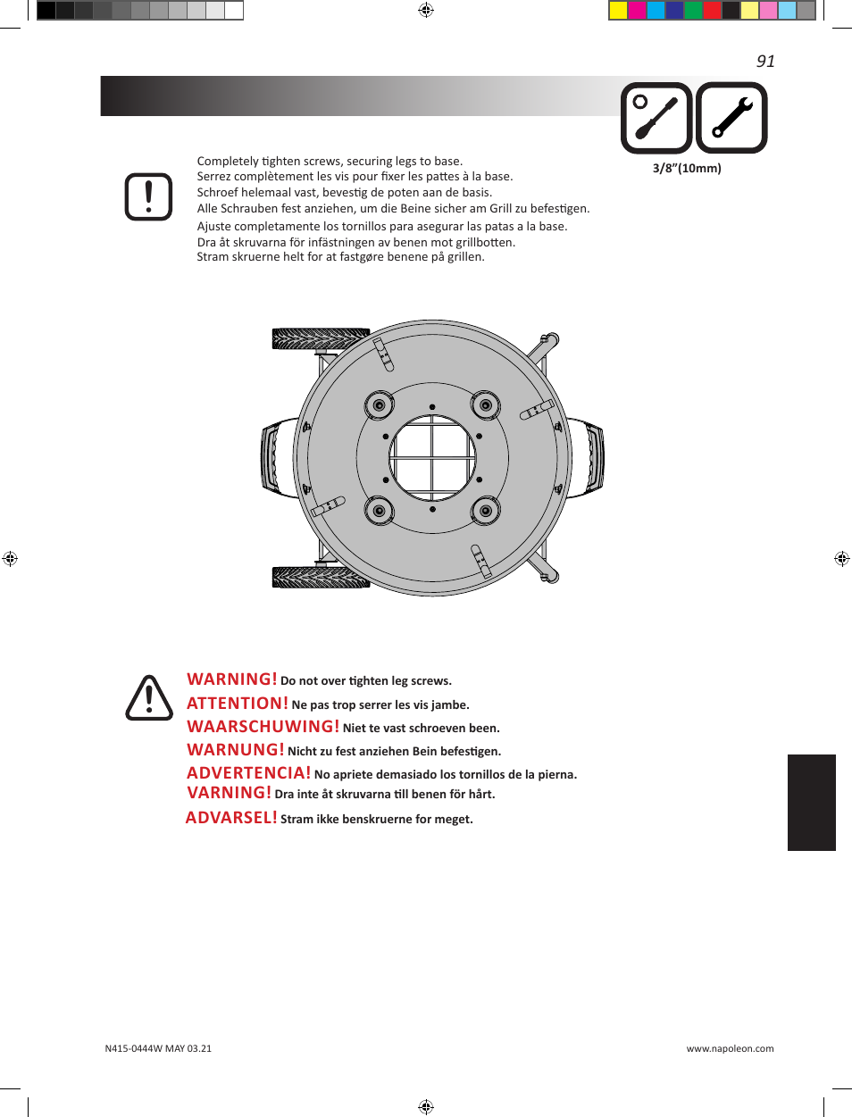 Napoleon 23 Inch Portable Charcoal Kettle Grill Owner's Manual User Manual | Page 91 / 100