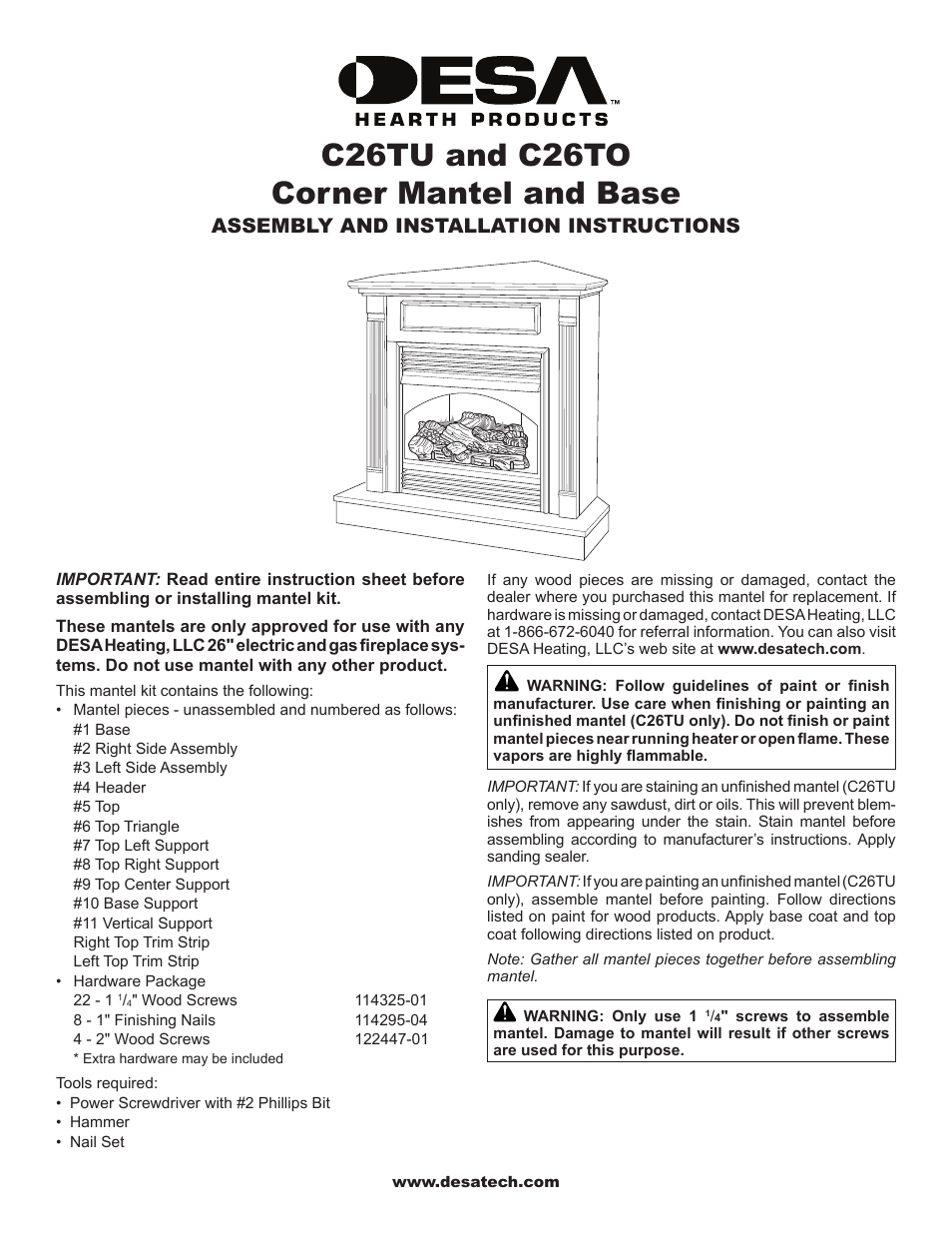 Desa C26TU User Manual | 4 pages