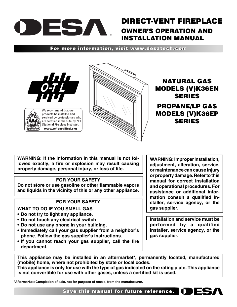 Desa (V)K36EN User Manual | 38 pages