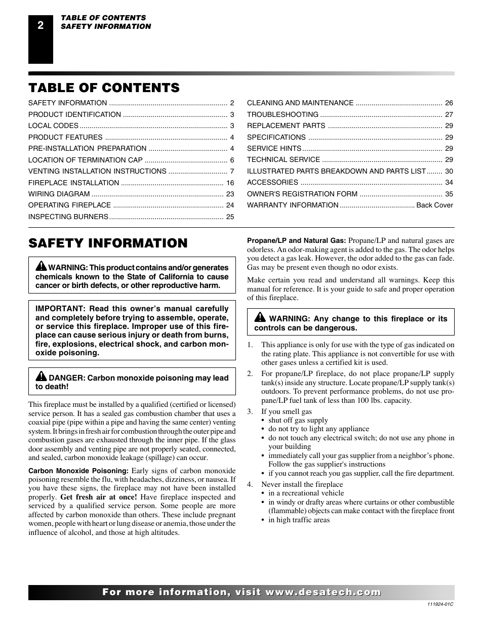 Desa (V)K36EN User Manual | Page 2 / 38