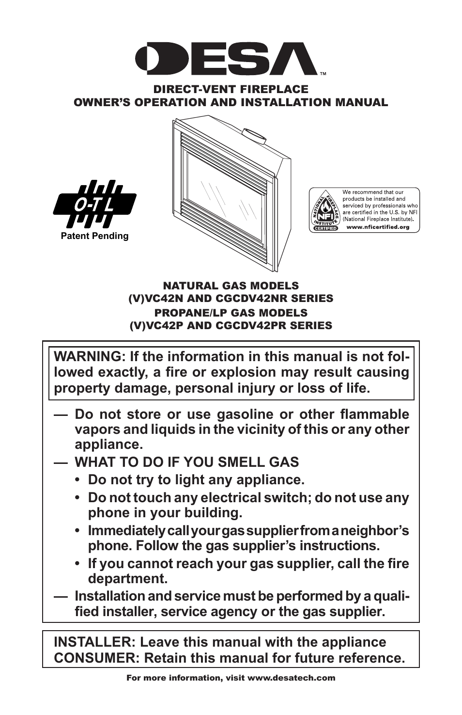 Desa CGCDV42PR  EN User Manual | 44 pages