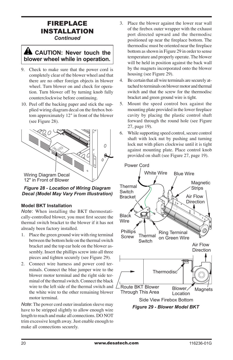 Fireplace installation, Continued | Desa CGCDV42PR  EN User Manual | Page 20 / 44